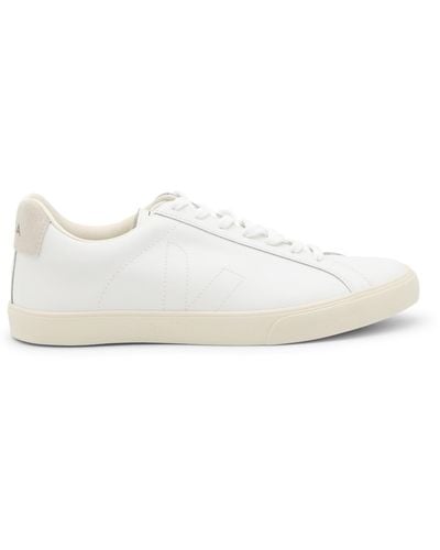 Veja White And Beige Faux Leather Esplar Sneakers