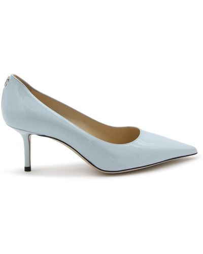 Jimmy Choo Light Blue Leather Court Shoes