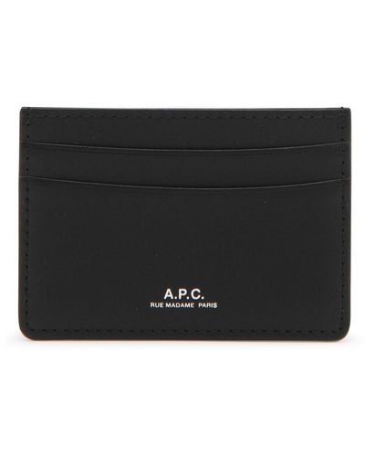 A.P.C. Leather Andre' Card Holder - Black