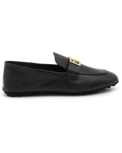 Fendi Leather Baguette Loafers - Black