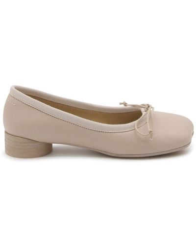 MM6 by Maison Martin Margiela Pink Leather Tabi Pumps - Gray