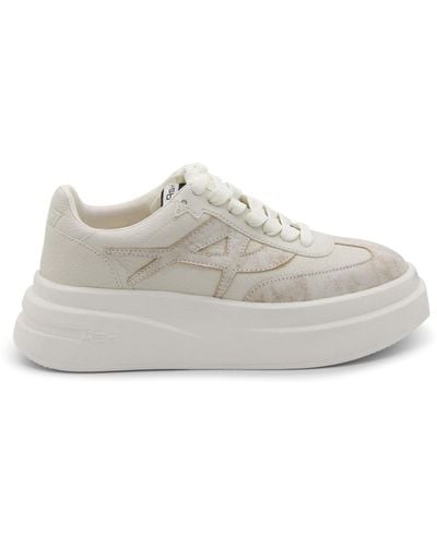 Ash White And Beige Leather Trainers - Grey