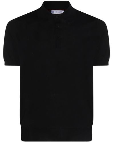 Brunello Cucinelli Black Cotton Polo Shirt