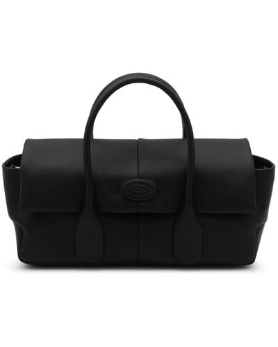 Tod's Leather Reverse Flap Small Top Handle Bag - Black