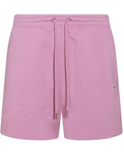 Maison Kitsuné Pink Cotton Shorts - Purple