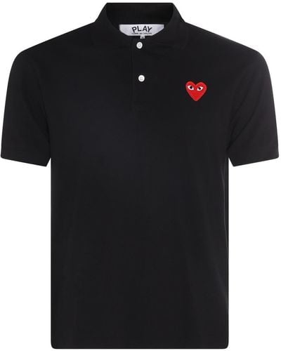 COMME DES GARÇONS PLAY And Red Cotton Play Polo Shirt - Black