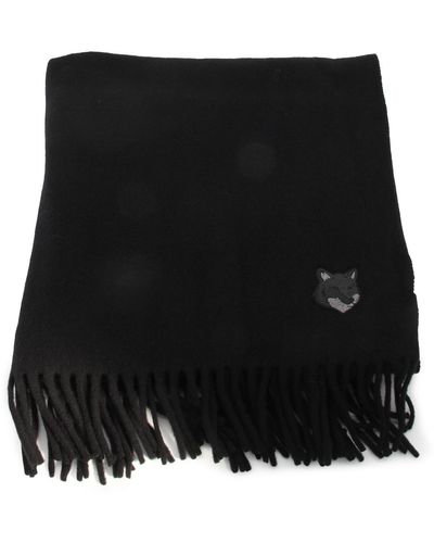Maison Kitsuné Wool Scarves - Black