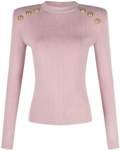Balmain Pink Viscose Knitwear