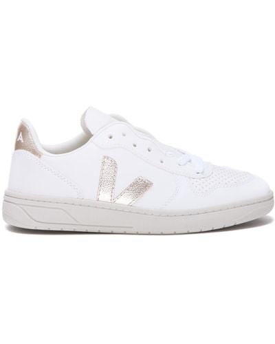 Veja White Faux Leather Trainers
