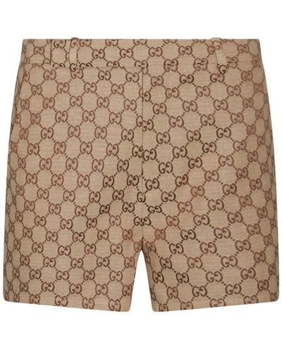 Gucci Light Beige Cotton Shorts - Natural