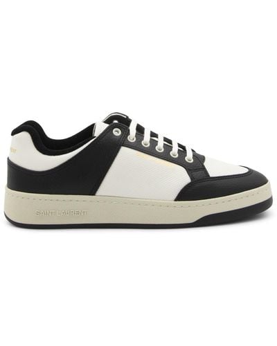 Saint Laurent Black And White Leather Trainers
