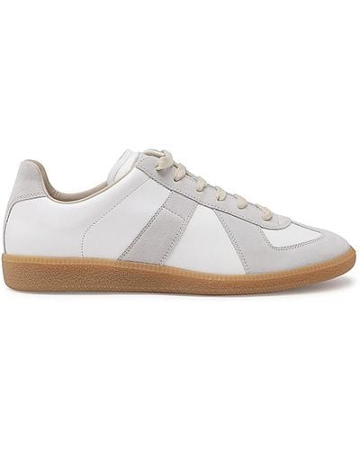 Maison Margiela White And Gray Leather Replica Sneakers
