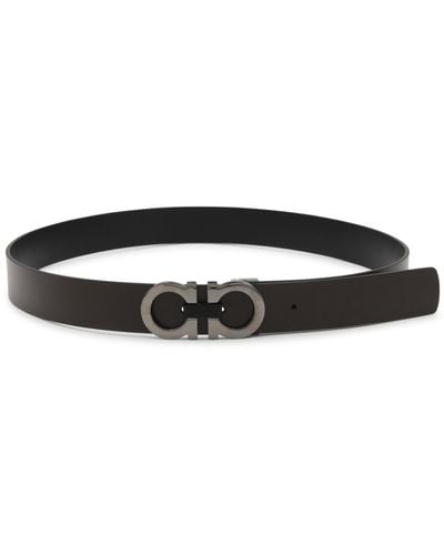 Ferragamo Brown Leather Belt - Black