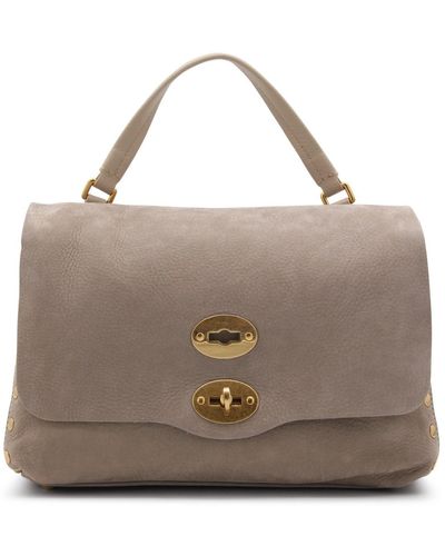 Zanellato Grey Leather Postina S Top Handle Bag