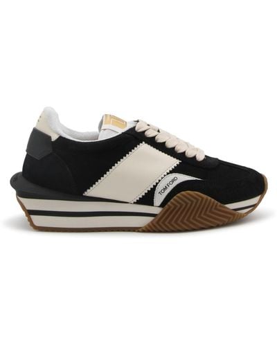 Tom Ford And Cream Suede James Trainers - Black