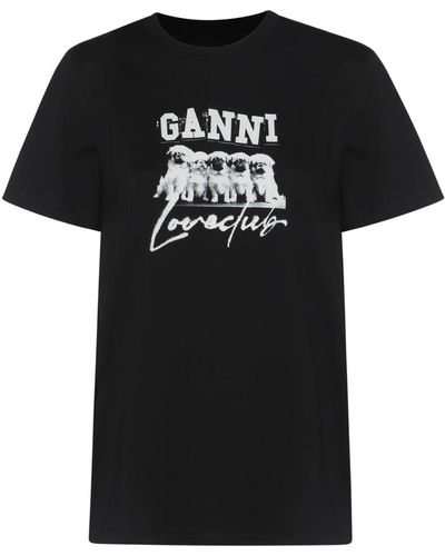 Ganni Cotton T-shirt - Black