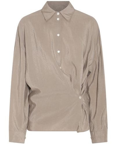 Lemaire Light Beige Silk Shirt - Natural