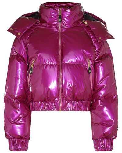 Hugo Boss Women's Convertible-collar Glossy Puffer Jacket In Light/pastel  Brown