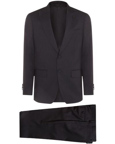 Lardini Blue Wool Suits - Black