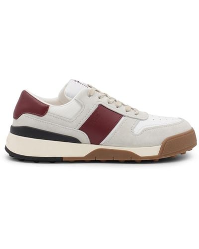 Tod's White And Brown Leather Trainers - Pink