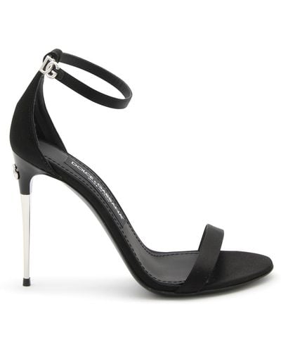 Dolce & Gabbana Satin Keira Sandal - Black