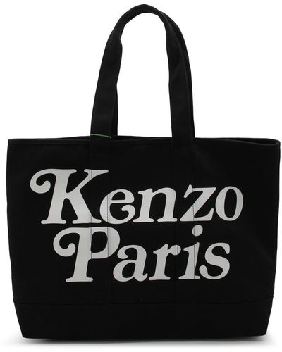 KENZO And White Canvas Tote Bag - Black