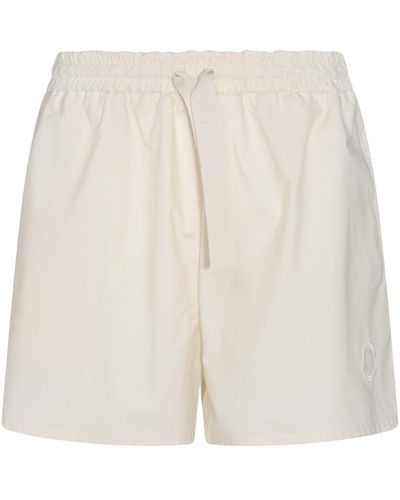 Moncler Cotton Shorts - Natural