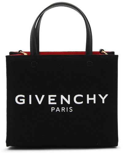 Givenchy , Red And White Canvas Handle Bag - Black