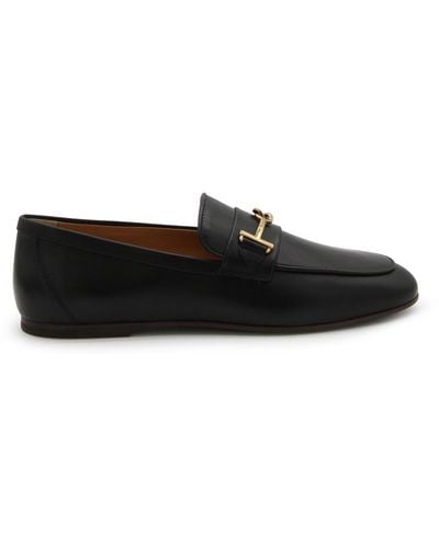 Tod's Suede Double T Loafers - Black