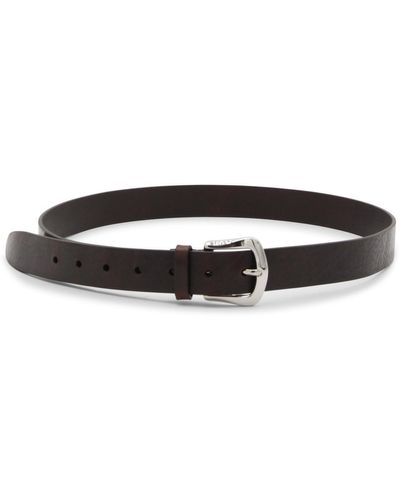 Brunello Cucinelli Dark Brown Leather Belt - Black