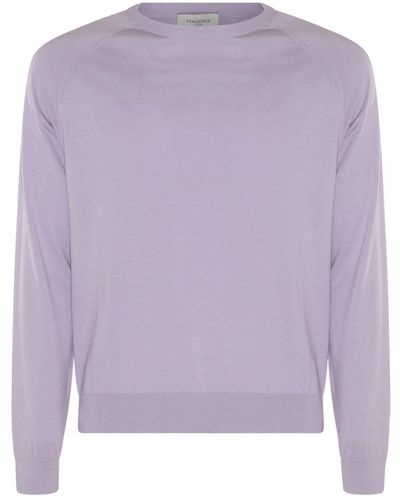 Piacenza Cashmere Cotton Silk Blend Sweater - Purple