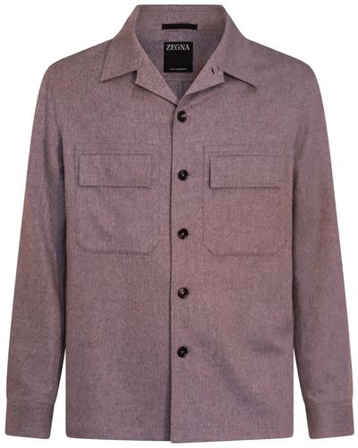 ZEGNA Wool Casual Jacket - Purple