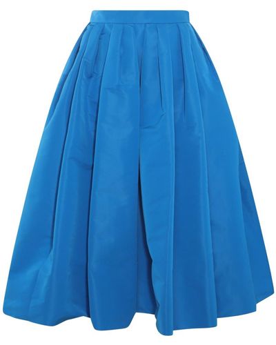 Alexander McQueen Blue Midi Skirt
