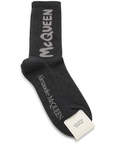 Alexander McQueen Cotton Socks - Black