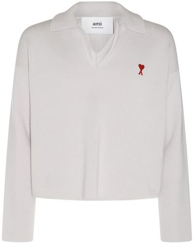 Ami Paris Cotton Sweatshirt - White