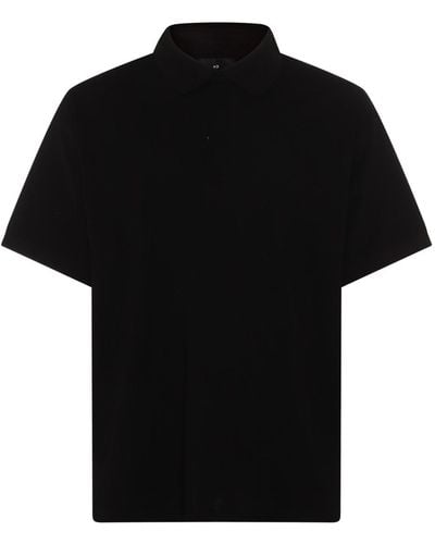 Y-3 Black Cotton Polo Shirt