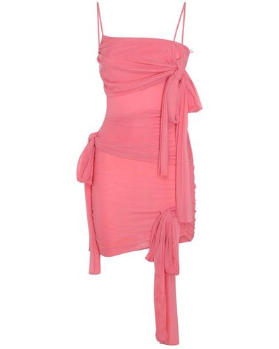 Blumarine Strech Padded Mini Dress - Pink