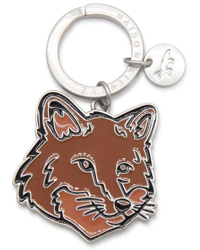 Maison Kitsuné Metal Fox Key Ring - Brown