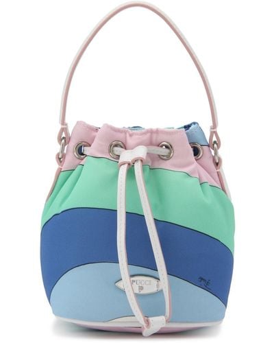 Emilio Pucci Multicolor Yummy Bucket Bag - Blue