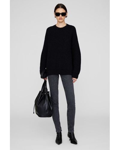 Anine Bing Sydney Crew Sweater - Black