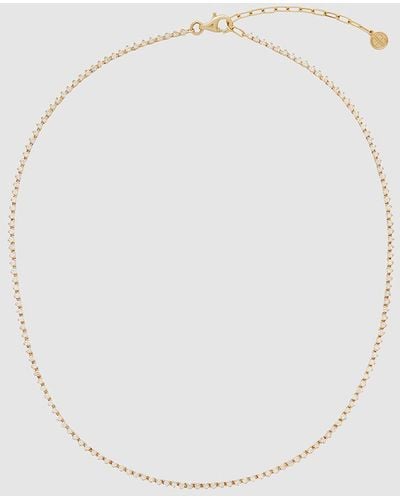 Anine Bing 14k Yellow Gold Diamond Tennis Necklace - Metallic