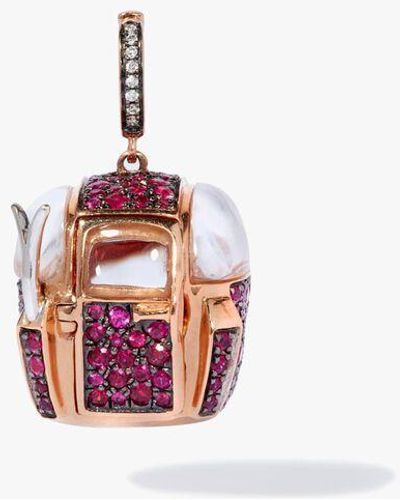 Annoushka 18ct Rose Gold Ruby Cable Car Charm Pendant - Red