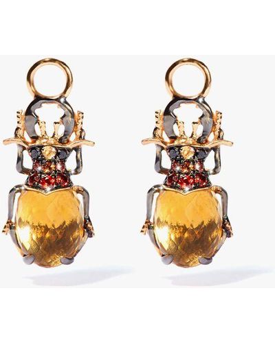 Annoushka 18ct Yellow Gold Citrine Beetle Earring Drops - Metallic
