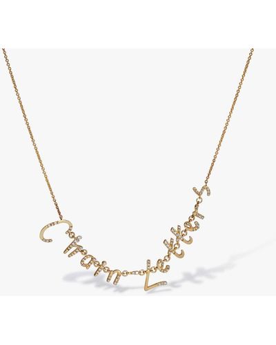 Annoushka Chain Letters 18ct Yellow Gold Diamond Personalised Necklace - Metallic