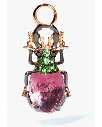 Annoushka 18ct Rose Gold Amethyst Beetle Earring Drop - Pink