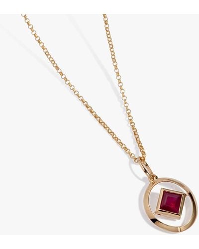 Annoushka Birthstones 14ct Yellow Gold July Ruby Necklace - White
