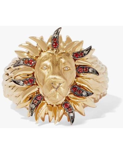 Annoushka 18ct Yellow Gold Sapphire African Lion Ring - Metallic