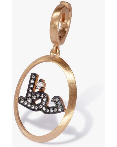 Annoushka 18ct Yellow Gold Diamond Arabic Luck Charm Pendant - Metallic