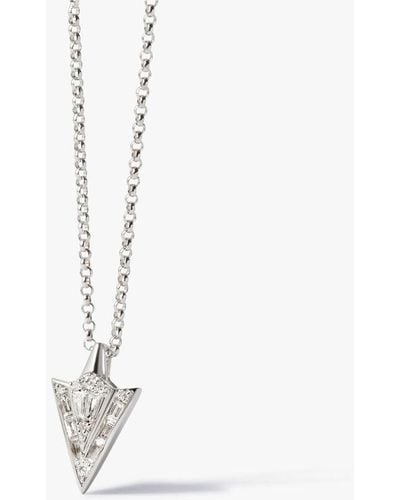 Annoushka Flight 18ct White Gold Diamond Arrow Necklace - Metallic