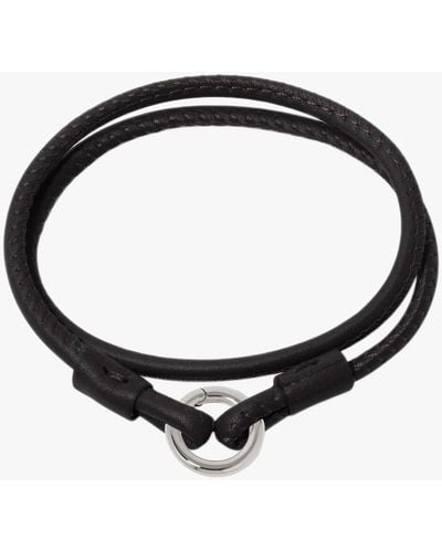 Annoushka 14ct White Gold 35cms Black Leather Bracelet
